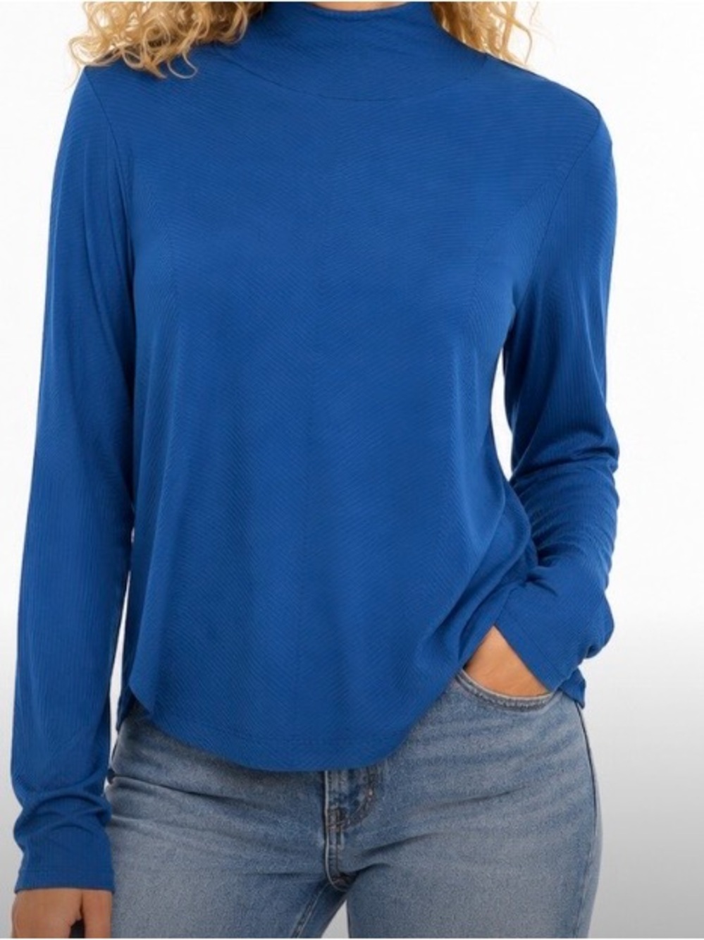 Athleta Vibrant Blue Flurry Scuba Hoodie Women's Royal Blue Long Sleeve Top Larg